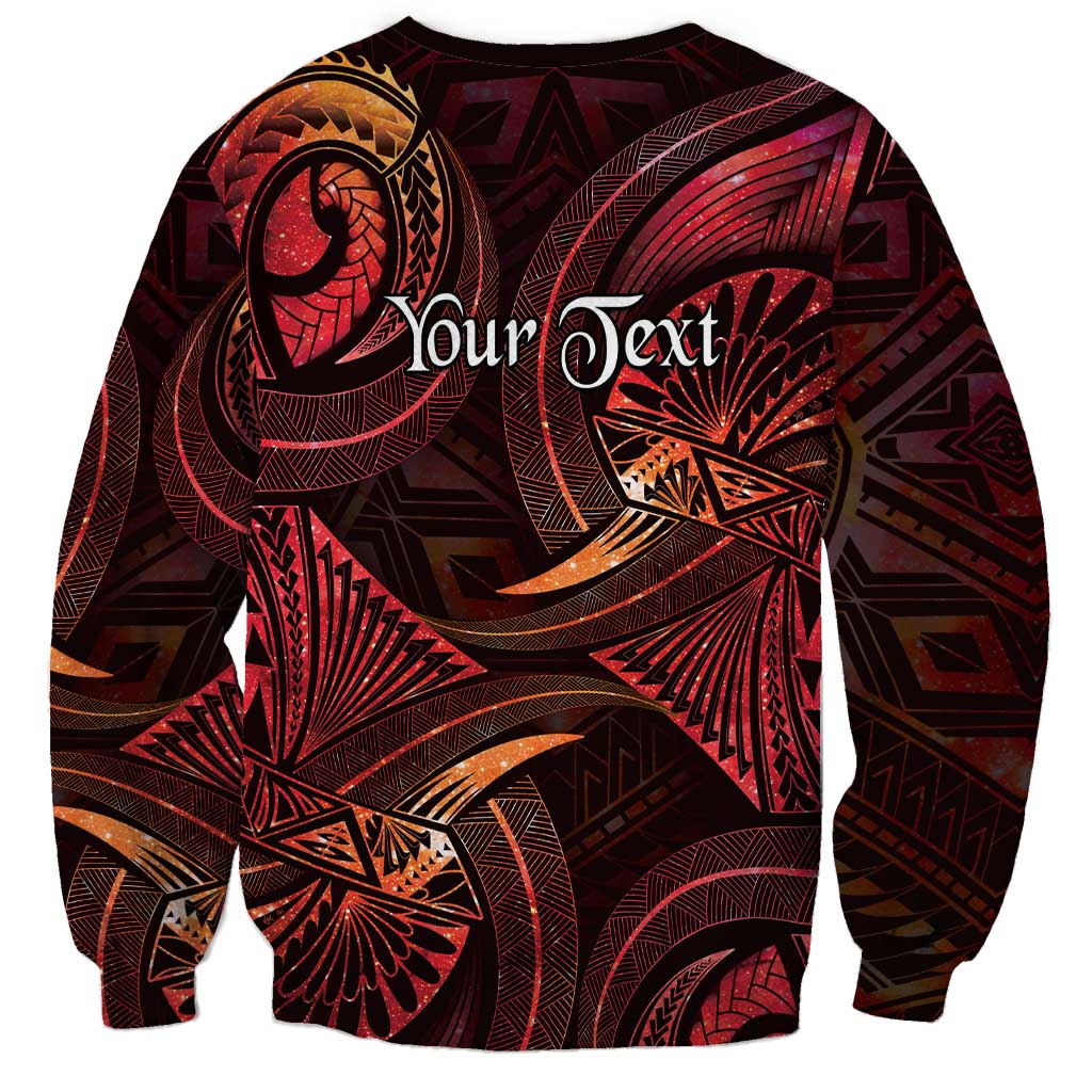 Personalised Polynesia Zodiac Aries Sweatshirt Galaxy Polynesian Pattern Chest Tattoo Style