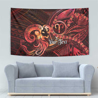 Personalised Polynesia Zodiac Aries Tapestry Galaxy Polynesian Pattern Chest Tattoo Style