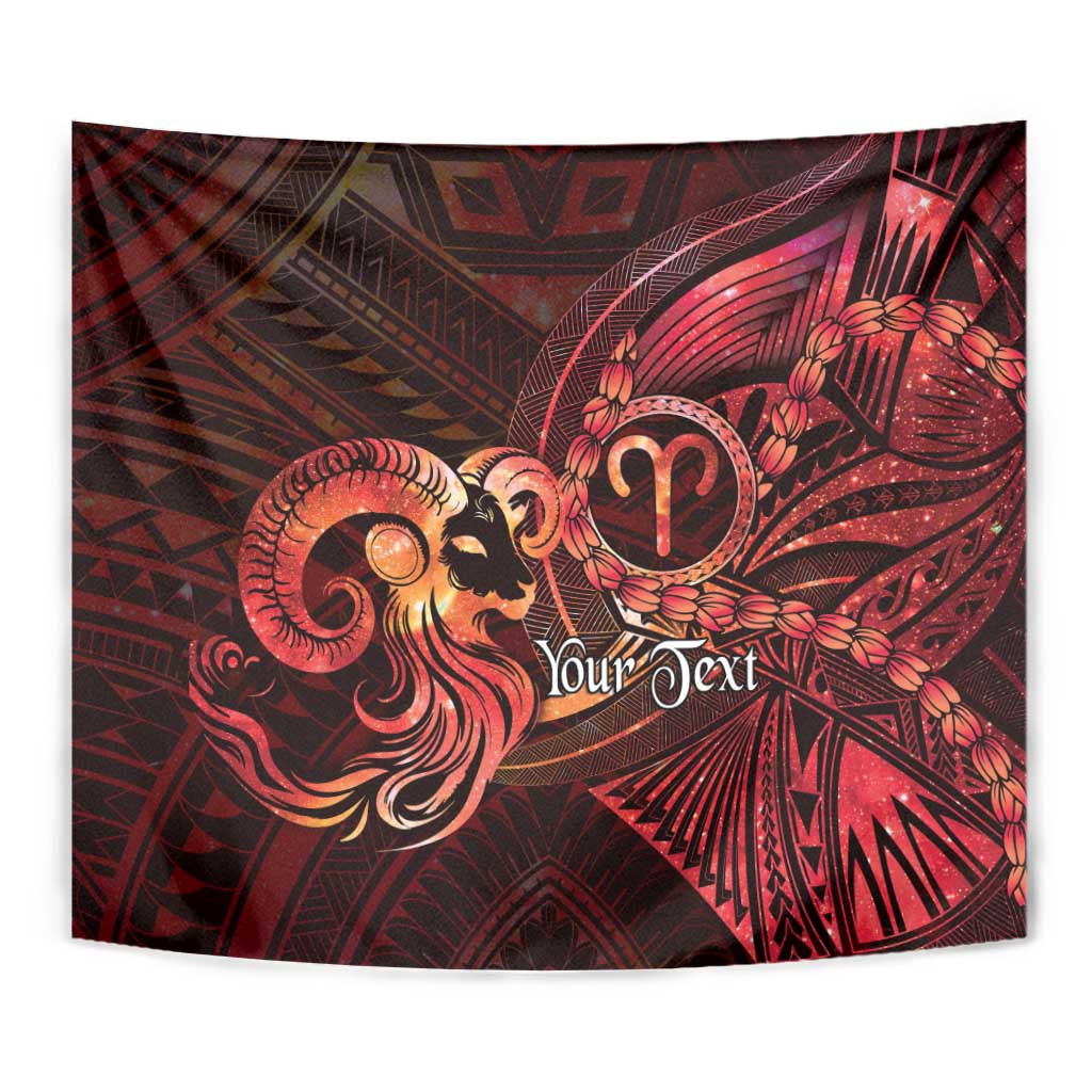 Personalised Polynesia Zodiac Aries Tapestry Galaxy Polynesian Pattern Chest Tattoo Style
