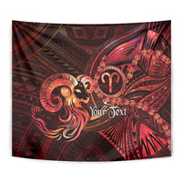 Personalised Polynesia Zodiac Aries Tapestry Galaxy Polynesian Pattern Chest Tattoo Style