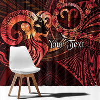 Personalised Polynesia Zodiac Aries Window Curtain Galaxy Polynesian Pattern Chest Tattoo Style LT14 - Polynesian Pride