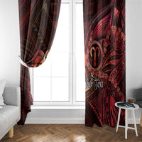 Personalised Polynesia Zodiac Aries Window Curtain Galaxy Polynesian Pattern Chest Tattoo Style LT14 - Polynesian Pride