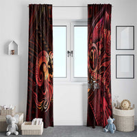 Personalised Polynesia Zodiac Aries Window Curtain Galaxy Polynesian Pattern Chest Tattoo Style LT14 - Polynesian Pride