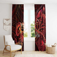 Personalised Polynesia Zodiac Aries Window Curtain Galaxy Polynesian Pattern Chest Tattoo Style LT14 - Polynesian Pride