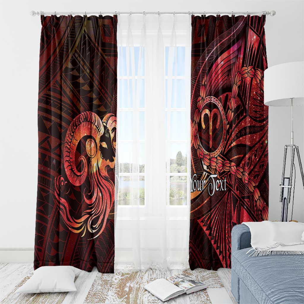 Personalised Polynesia Zodiac Aries Window Curtain Galaxy Polynesian Pattern Chest Tattoo Style LT14 - Polynesian Pride