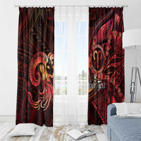 Personalised Polynesia Zodiac Aries Window Curtain Galaxy Polynesian Pattern Chest Tattoo Style LT14 - Polynesian Pride