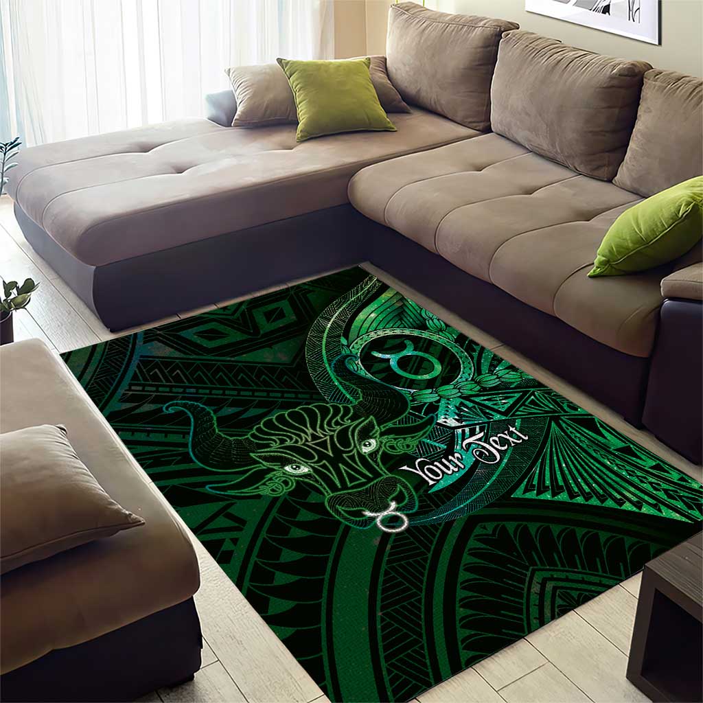 Personalised Polynesia Zodiac Taurus Area Rug Galaxy Polynesian Pattern Chest Tattoo Style