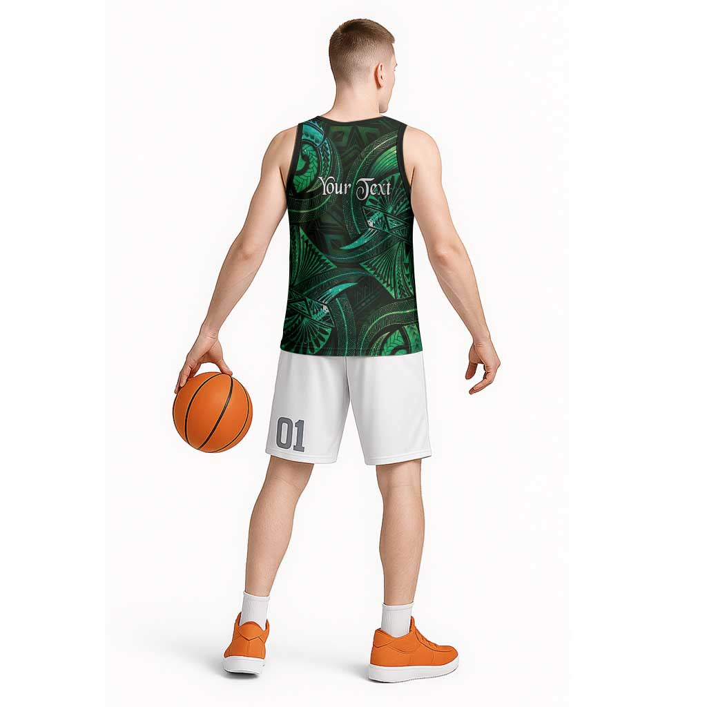 Personalised Polynesia Zodiac Taurus Basketball Jersey Galaxy Polynesian Pattern Chest Tattoo Style LT14 - Polynesian Pride
