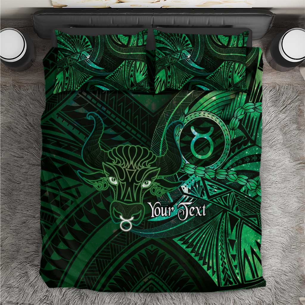 Personalised Polynesia Zodiac Taurus Bedding Set Galaxy Polynesian Pattern Chest Tattoo Style