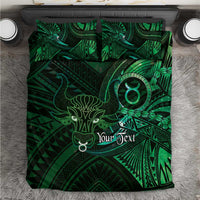 Personalised Polynesia Zodiac Taurus Bedding Set Galaxy Polynesian Pattern Chest Tattoo Style