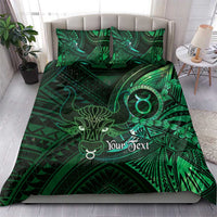 Personalised Polynesia Zodiac Taurus Bedding Set Galaxy Polynesian Pattern Chest Tattoo Style