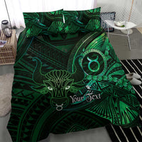 Personalised Polynesia Zodiac Taurus Bedding Set Galaxy Polynesian Pattern Chest Tattoo Style