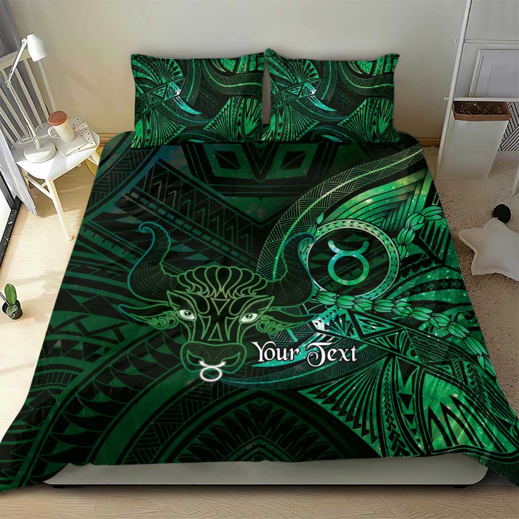 Personalised Polynesia Zodiac Taurus Bedding Set Galaxy Polynesian Pattern Chest Tattoo Style