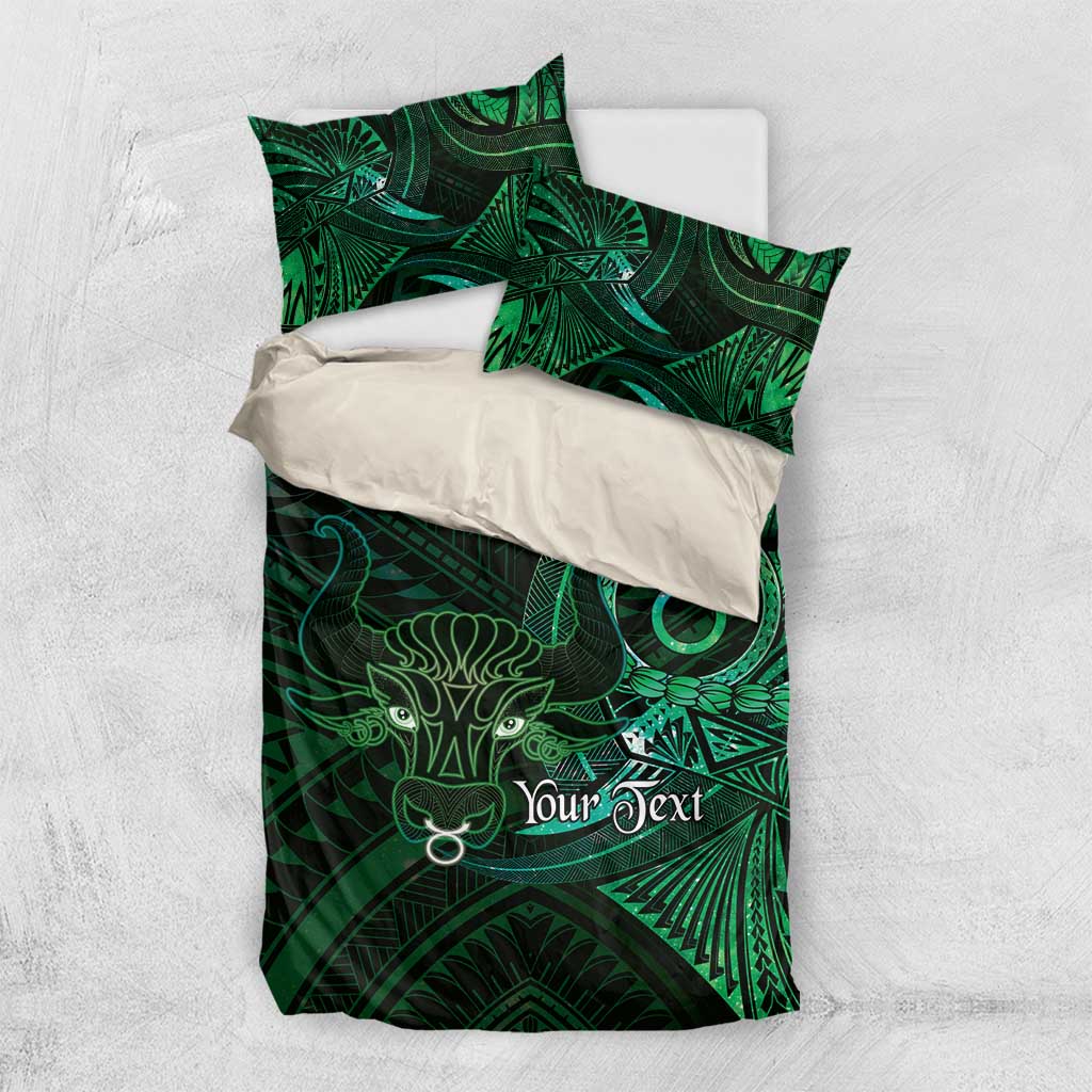 Personalised Polynesia Zodiac Taurus Bedding Set Galaxy Polynesian Pattern Chest Tattoo Style