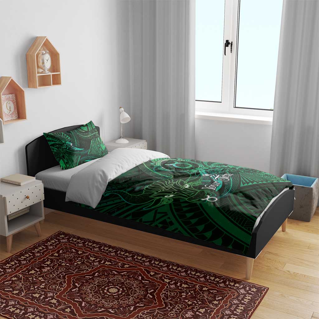 Personalised Polynesia Zodiac Taurus Bedding Set Galaxy Polynesian Pattern Chest Tattoo Style