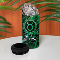 Personalised Polynesia Zodiac Taurus 4 in 1 Can Cooler Tumbler Galaxy Polynesian Pattern Chest Tattoo Style