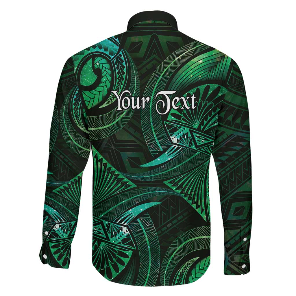 Personalised Polynesia Zodiac Taurus Family Matching Long Sleeve Bodycon Dress and Hawaiian Shirt Galaxy Polynesian Pattern Chest Tattoo Style LT14 - Polynesian Pride