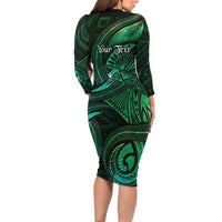 Personalised Polynesia Zodiac Taurus Family Matching Long Sleeve Bodycon Dress and Hawaiian Shirt Galaxy Polynesian Pattern Chest Tattoo Style LT14 - Polynesian Pride