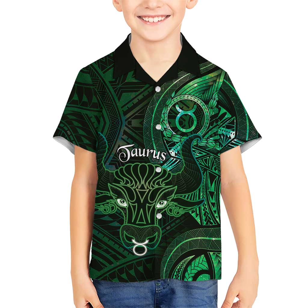 Personalised Polynesia Zodiac Taurus Family Matching Mermaid Dress and Hawaiian Shirt Galaxy Polynesian Pattern Chest Tattoo Style