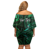 Personalised Polynesia Zodiac Taurus Family Matching Off Shoulder Short Dress and Hawaiian Shirt Galaxy Polynesian Pattern Chest Tattoo Style LT14 - Polynesian Pride