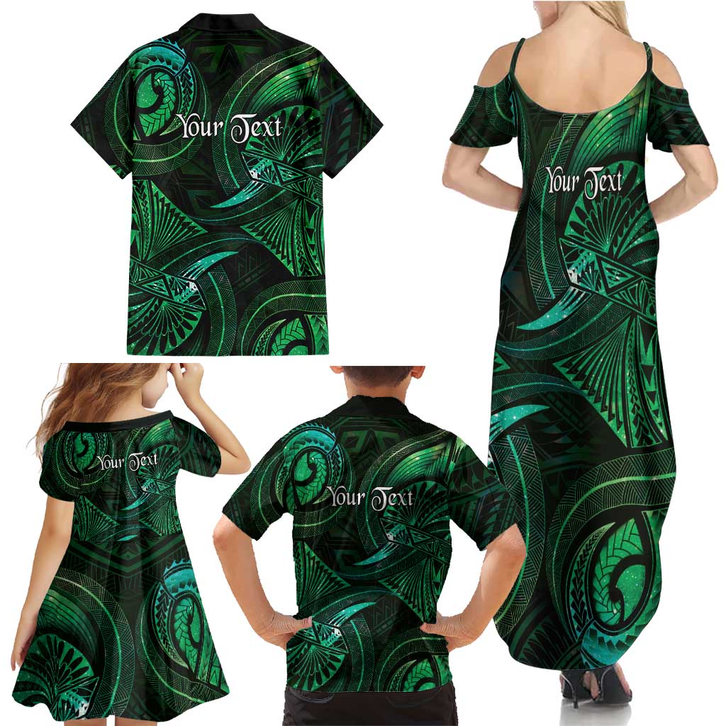 Personalised Polynesia Zodiac Taurus Family Matching Summer Maxi Dress and Hawaiian Shirt Galaxy Polynesian Pattern Chest Tattoo Style LT14 - Polynesian Pride