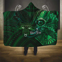 Personalised Polynesia Zodiac Taurus Hooded Blanket Galaxy Polynesian Pattern Chest Tattoo Style