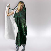 Personalised Polynesia Zodiac Taurus Hooded Blanket Galaxy Polynesian Pattern Chest Tattoo Style