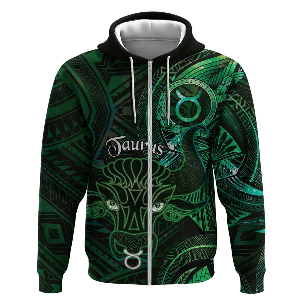 Personalised Polynesia Zodiac Taurus Hoodie Galaxy Polynesian Pattern Chest Tattoo Style