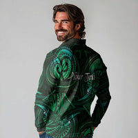 Personalised Polynesia Zodiac Taurus Long Sleeve Polo Shirt Galaxy Polynesian Pattern Chest Tattoo Style
