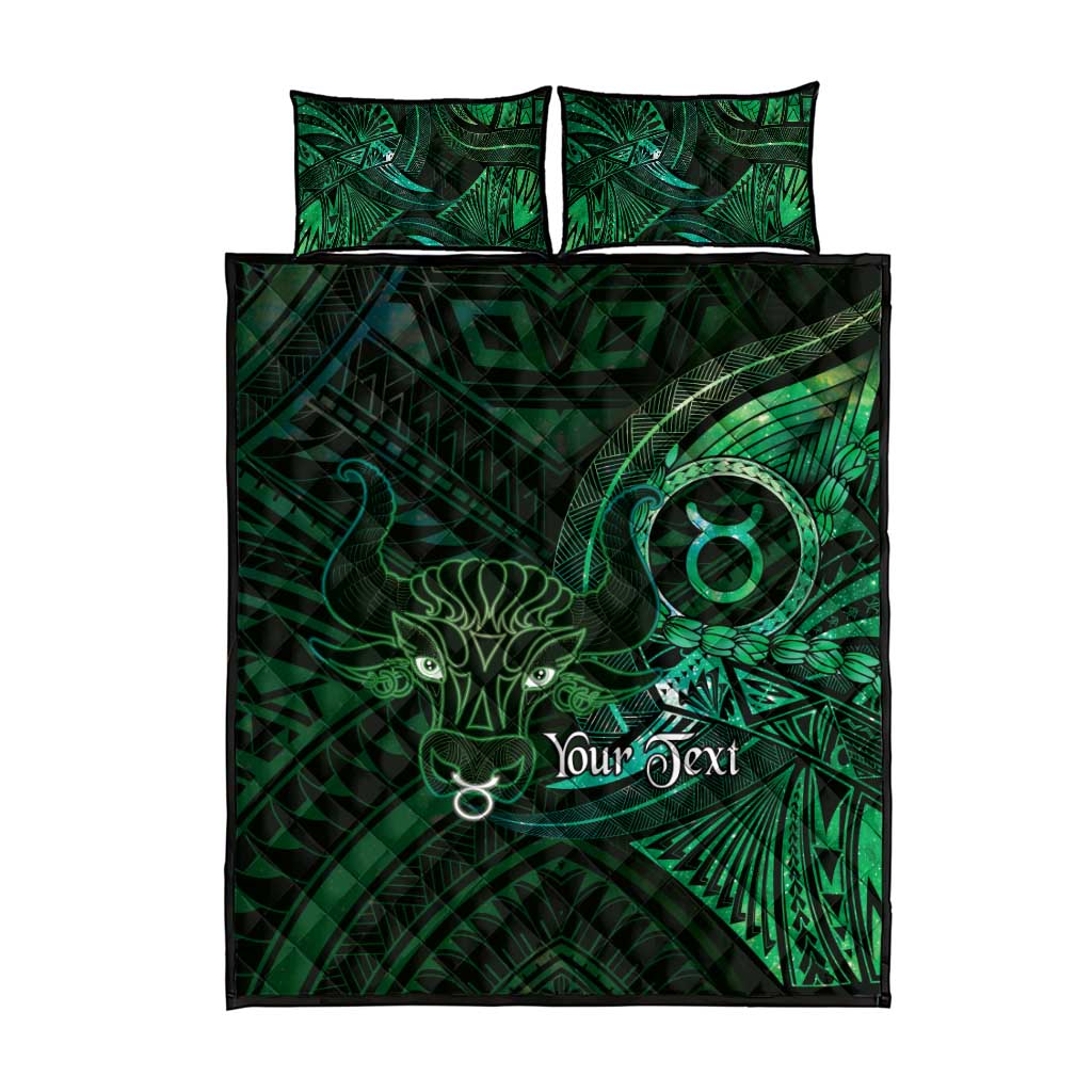 Personalised Polynesia Zodiac Taurus Quilt Bed Set Galaxy Polynesian Pattern Chest Tattoo Style LT14 - Polynesian Pride
