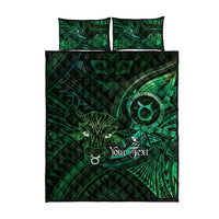 Personalised Polynesia Zodiac Taurus Quilt Bed Set Galaxy Polynesian Pattern Chest Tattoo Style LT14 - Polynesian Pride