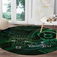 Personalised Polynesia Zodiac Taurus Round Carpet Galaxy Polynesian Pattern Chest Tattoo Style LT14 - Polynesian Pride