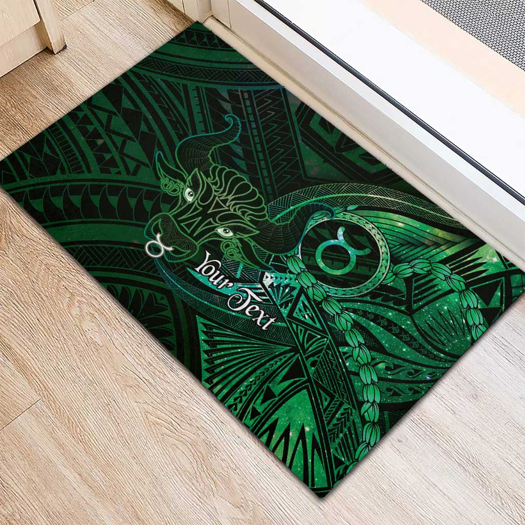 Personalised Polynesia Zodiac Taurus Rubber Doormat Galaxy Polynesian Pattern Chest Tattoo Style LT14 - Polynesian Pride