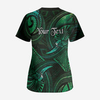 Personalised Polynesia Zodiac Taurus Scrub Top Galaxy Polynesian Pattern Chest Tattoo Style