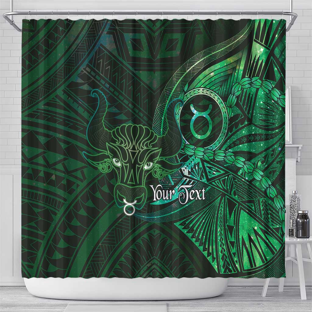 Personalised Polynesia Zodiac Taurus Shower Curtain Galaxy Polynesian Pattern Chest Tattoo Style LT14 - Polynesian Pride