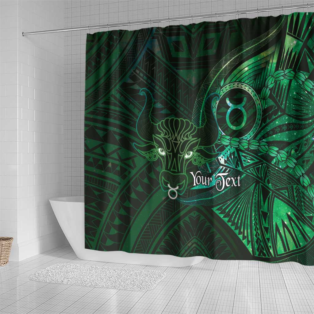 Personalised Polynesia Zodiac Taurus Shower Curtain Galaxy Polynesian Pattern Chest Tattoo Style LT14 - Polynesian Pride