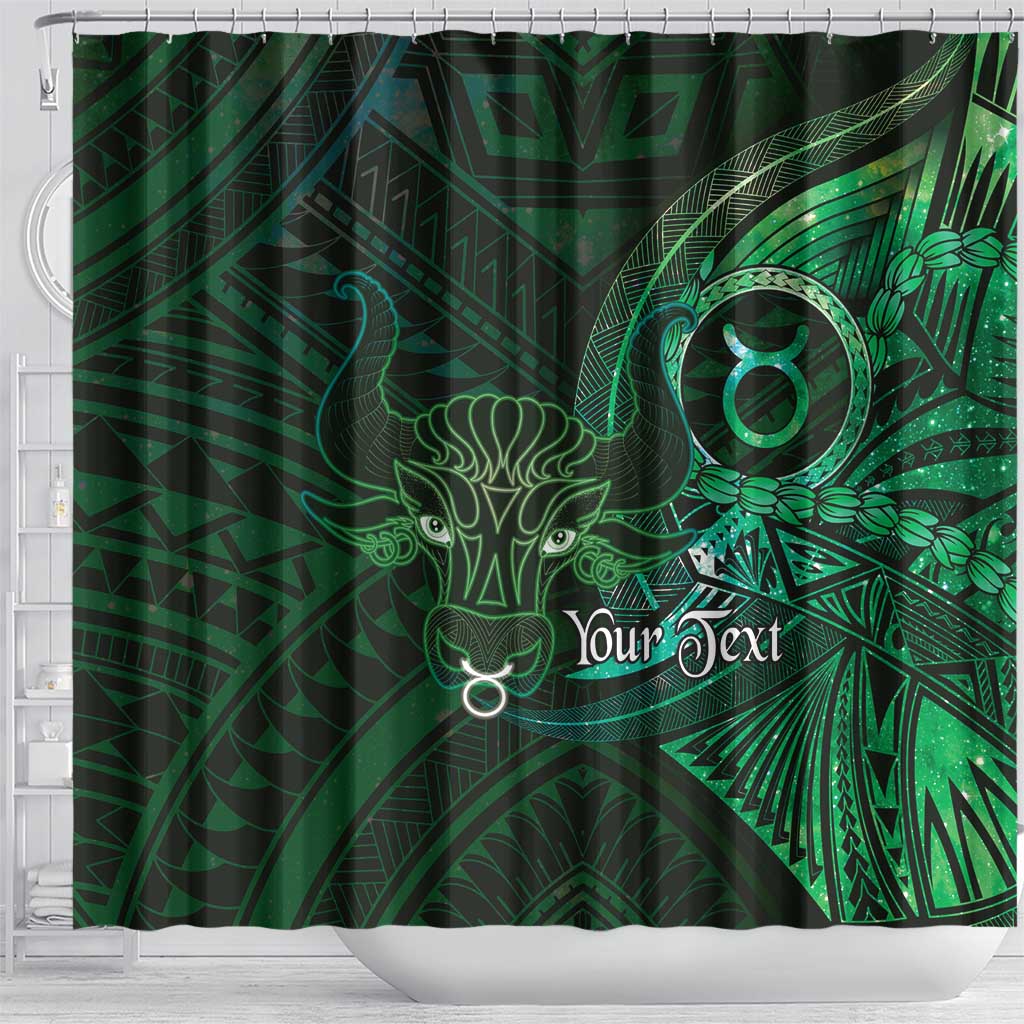 Personalised Polynesia Zodiac Taurus Shower Curtain Galaxy Polynesian Pattern Chest Tattoo Style LT14 - Polynesian Pride