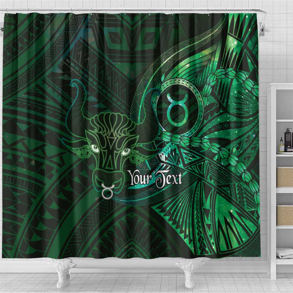Personalised Polynesia Zodiac Taurus Shower Curtain Galaxy Polynesian Pattern Chest Tattoo Style LT14 - Polynesian Pride
