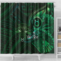 Personalised Polynesia Zodiac Taurus Shower Curtain Galaxy Polynesian Pattern Chest Tattoo Style LT14 - Polynesian Pride