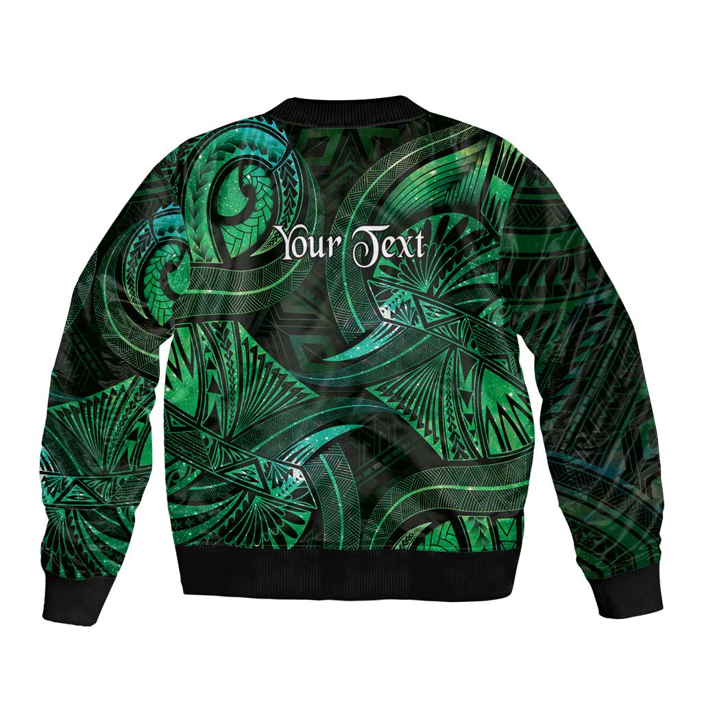 Personalised Polynesia Zodiac Taurus Sleeve Zip Bomber Jacket Galaxy Polynesian Pattern Chest Tattoo Style