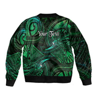 Personalised Polynesia Zodiac Taurus Sleeve Zip Bomber Jacket Galaxy Polynesian Pattern Chest Tattoo Style