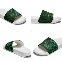 Personalised Polynesia Zodiac Taurus Slide Sandals Galaxy Polynesian Pattern Chest Tattoo Style LT14 - Polynesian Pride