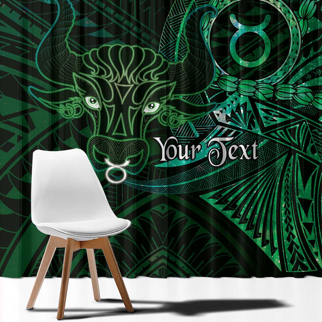 Personalised Polynesia Zodiac Taurus Window Curtain Galaxy Polynesian Pattern Chest Tattoo Style LT14 - Polynesian Pride