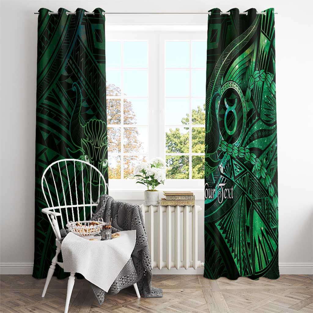 Personalised Polynesia Zodiac Taurus Window Curtain Galaxy Polynesian Pattern Chest Tattoo Style LT14 - Polynesian Pride