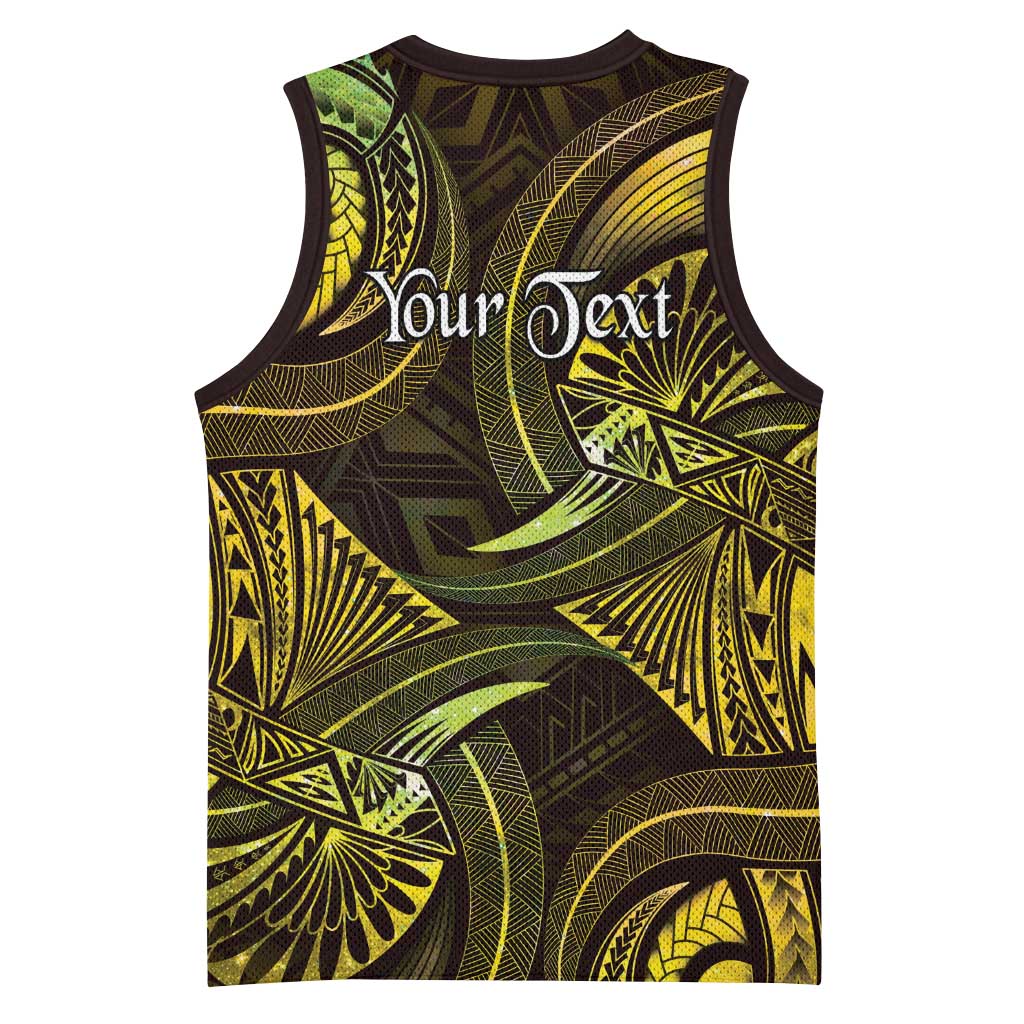 Personalised Polynesia Zodiac Gemini Basketball Jersey Galaxy Polynesian Pattern Chest Tattoo Style