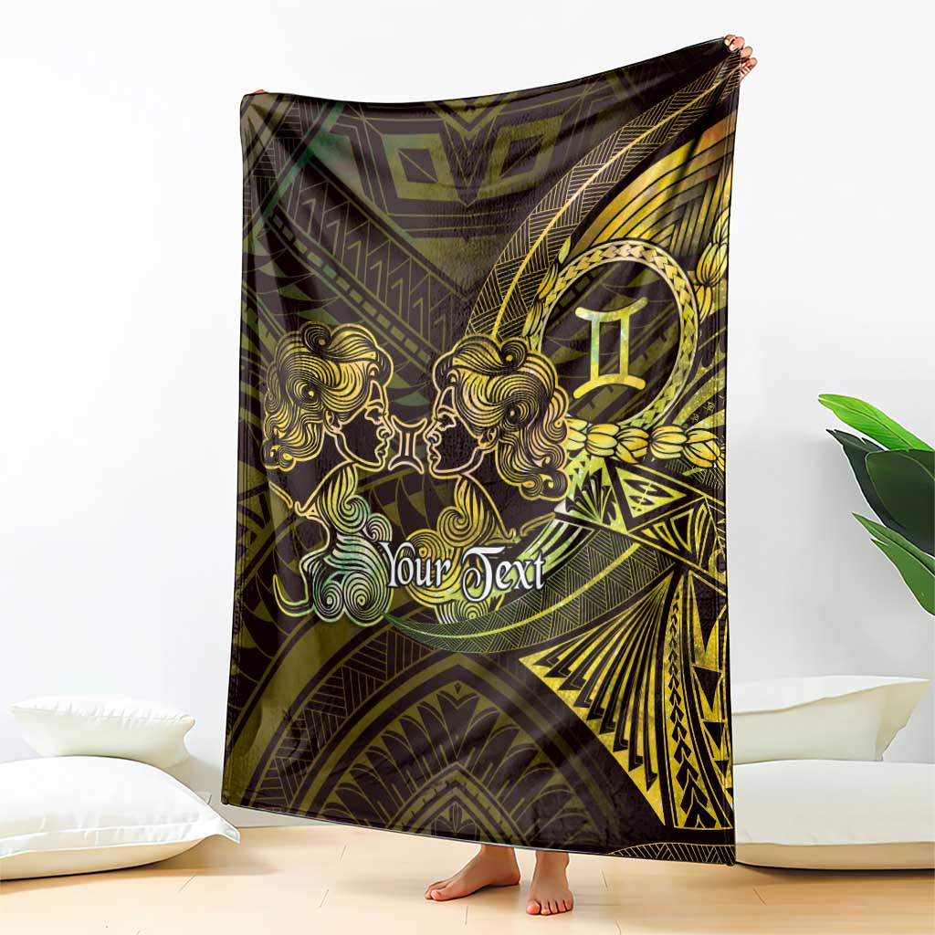 Personalised Polynesia Zodiac Gemini Blanket Galaxy Polynesian Pattern Chest Tattoo Style