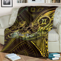 Personalised Polynesia Zodiac Gemini Blanket Galaxy Polynesian Pattern Chest Tattoo Style