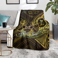 Personalised Polynesia Zodiac Gemini Blanket Galaxy Polynesian Pattern Chest Tattoo Style