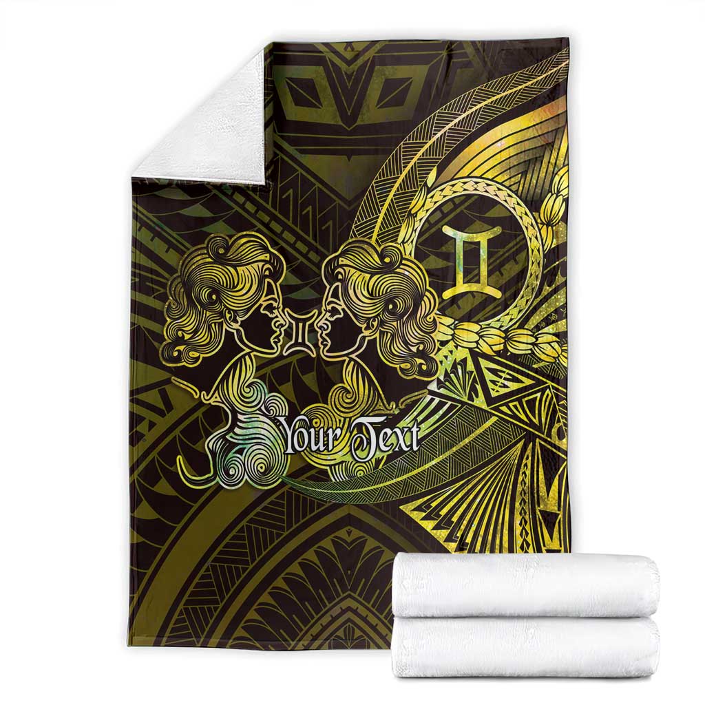 Personalised Polynesia Zodiac Gemini Blanket Galaxy Polynesian Pattern Chest Tattoo Style