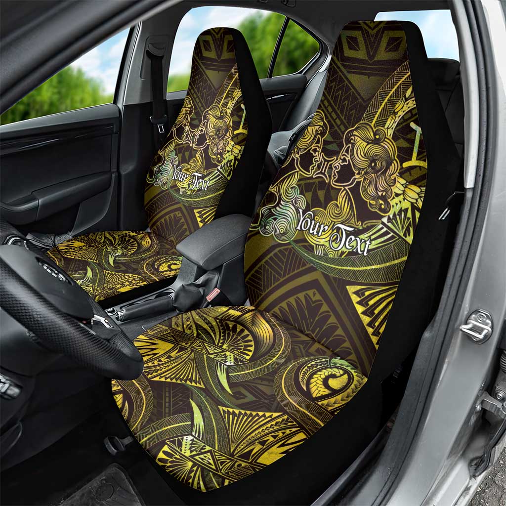 Personalised Polynesia Zodiac Gemini Car Seat Cover Galaxy Polynesian Pattern Chest Tattoo Style LT14 - Polynesian Pride